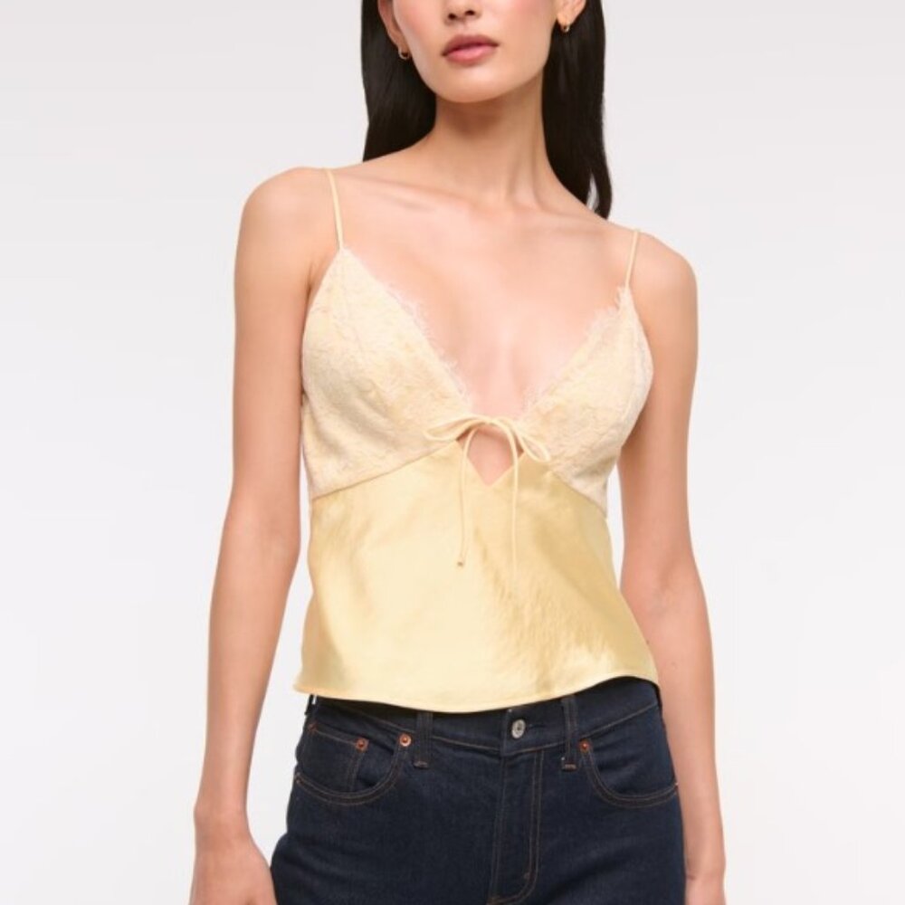 Abercrombie & Fitch Bella Tie-Front Lace Cami
